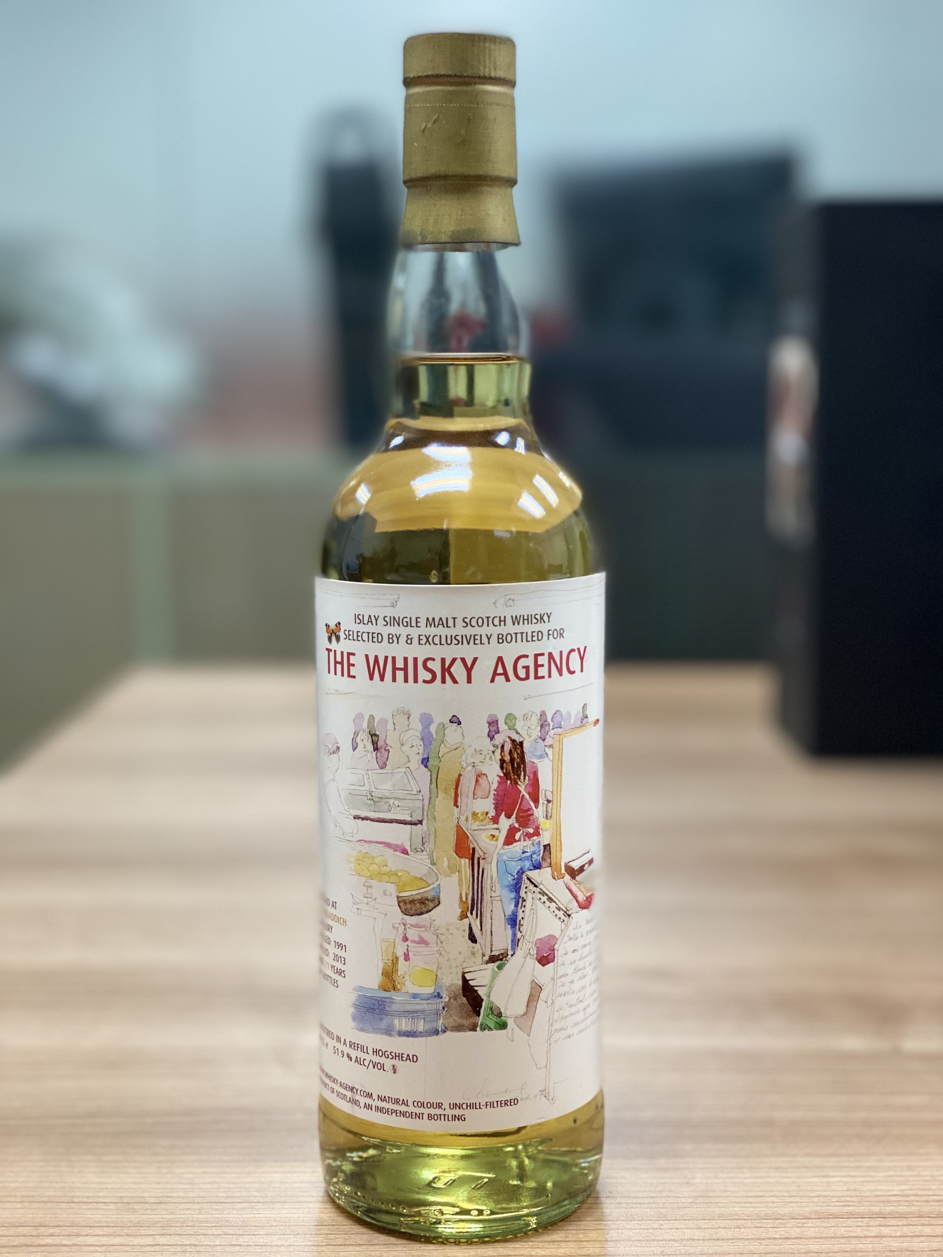 The Whisky Agent 21 years Bruichladdich Islay Single Malt Whisky , Distilled in 1991, Bottled in 2013 ， limited edition 297 bottles,