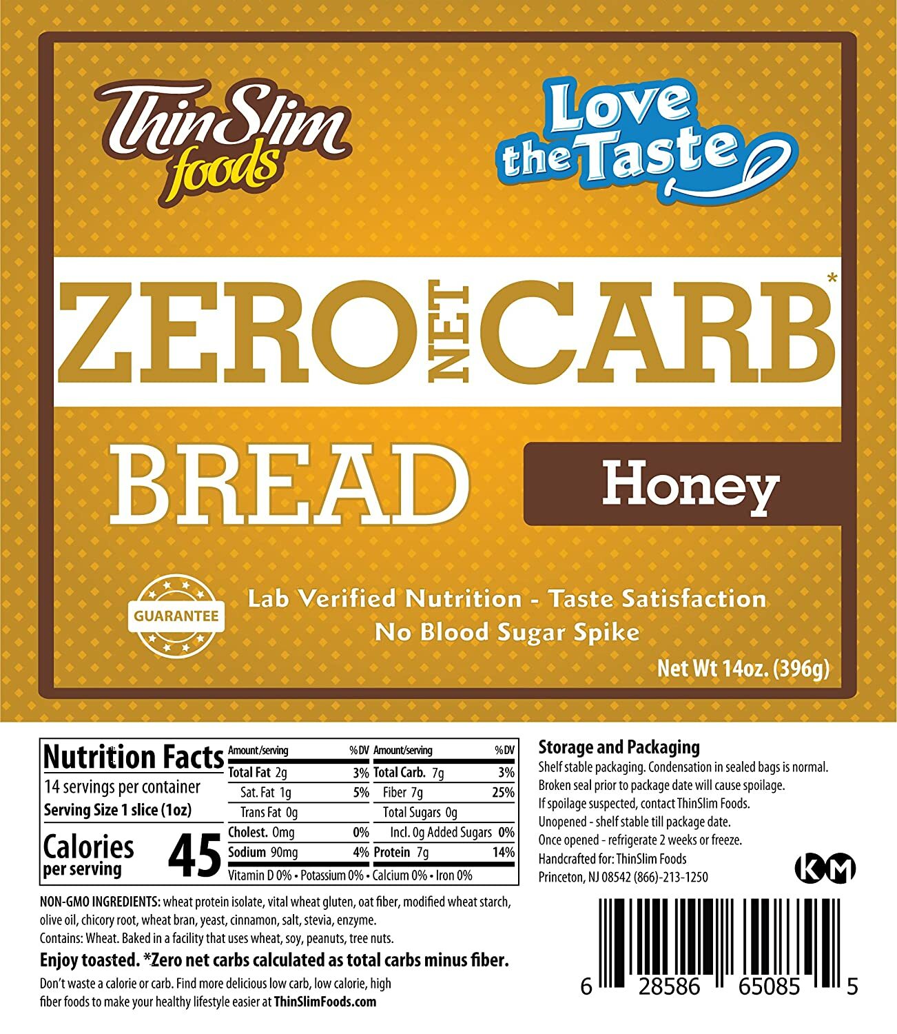 ThinSlim Foods 零淨碳水麵包蜜糖味 396g