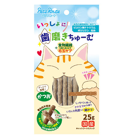 PetzRoute 貓小食 去毛球潔齒條 - 鏗魚味 25g