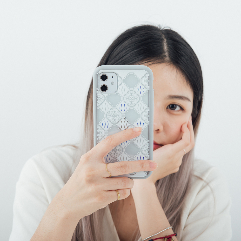 【現貨】印花樂X犀牛盾NX邊框背蓋兩用手機殼-玻璃海棠/輕盈白