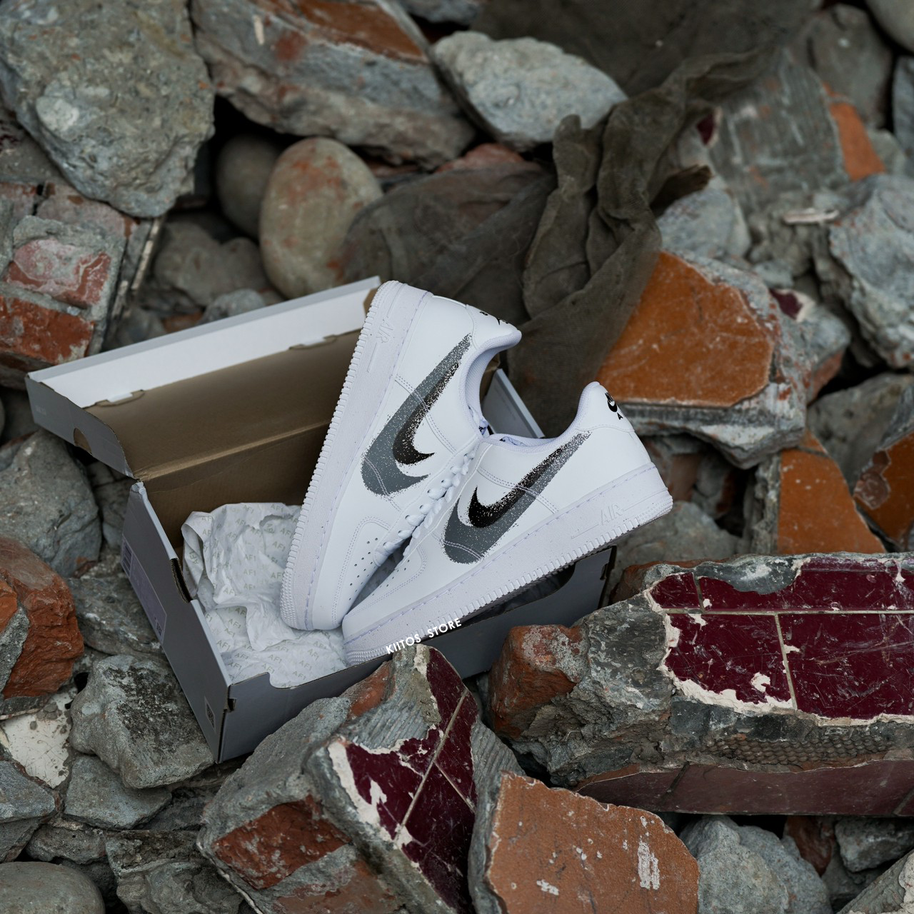 Nike Air Force 1 Low '07 "Spray Paint Swooshes"  潑漆雙勾  FD0660-100