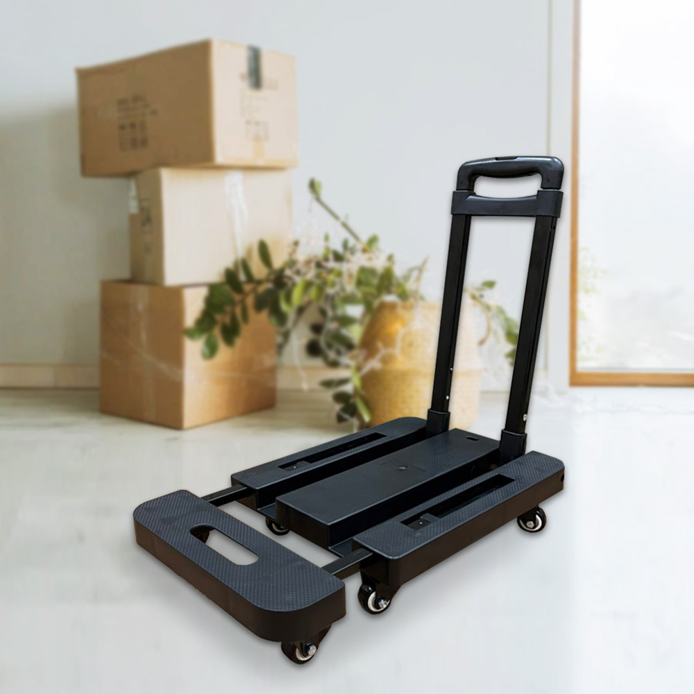 【AOTTO】便攜式三段可伸縮折疊手推車(購物車 手拉車 推車 托車 平板車 烏龜車)(RO-021)