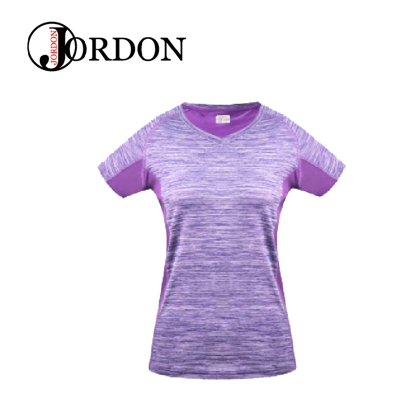 JORDON 橋登 快乾透氣3MV領短袖涼感T恤 女款 (丈青、紫) 透氣/排汗快乾/運動/登山/戶外10OW28114