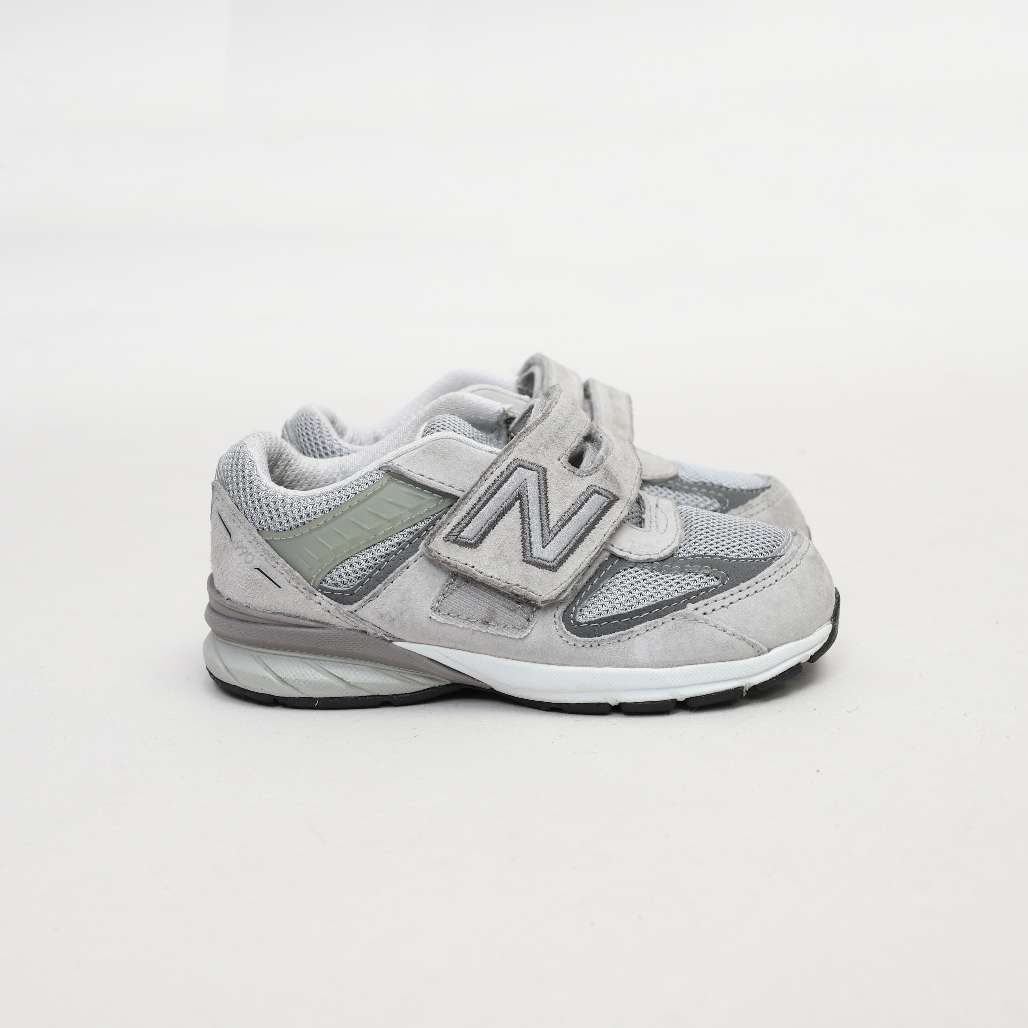 【二手US10C/16CM】NEW BALANCE 990 V5 中童鞋 灰色 麂皮 魔鬼氈 反光 美國製 慢跑鞋【IV990GL5】