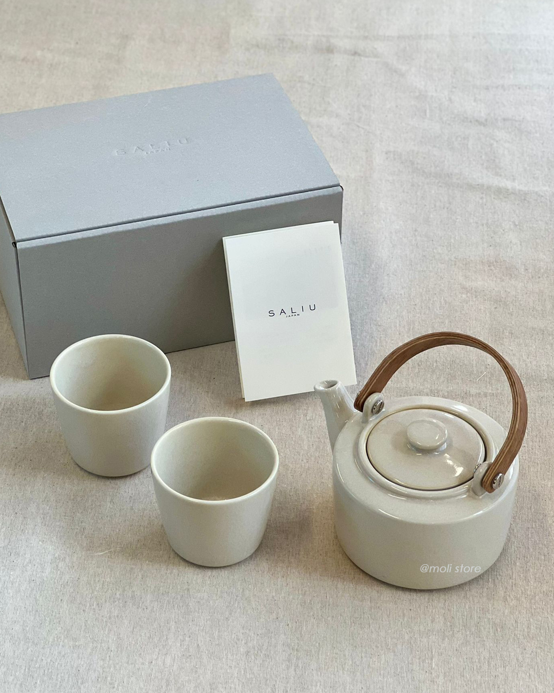 祥-SYO 陶瓷茶具禮盒 淺米白｜SALIU