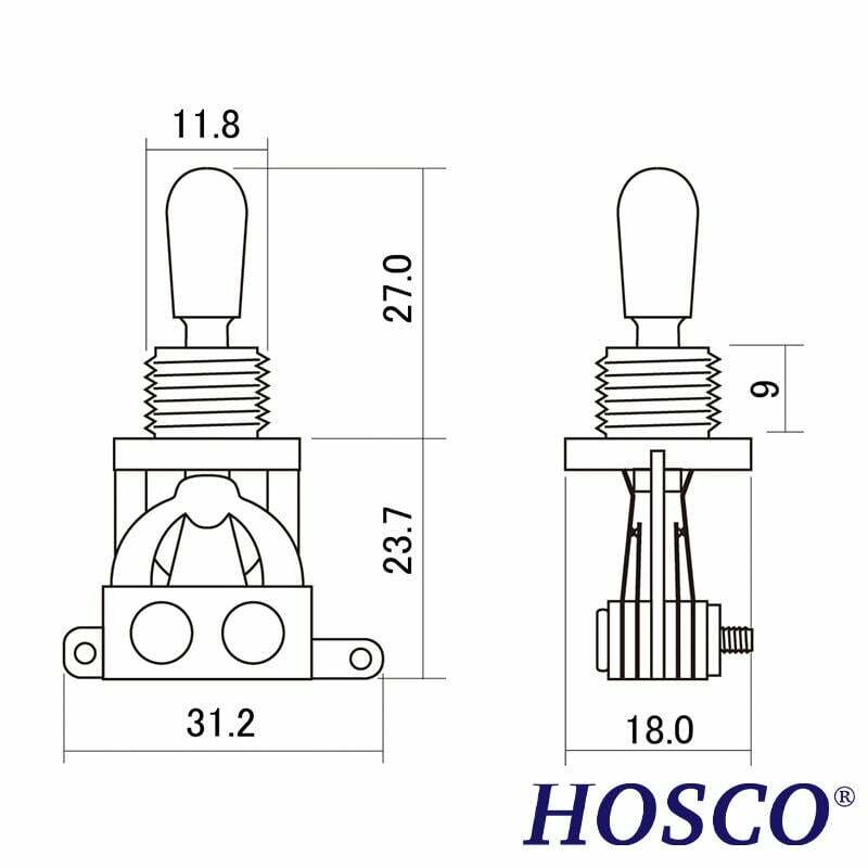 HOSCO YM-T20C Les Paul型 3way 搖頭開關 銀色