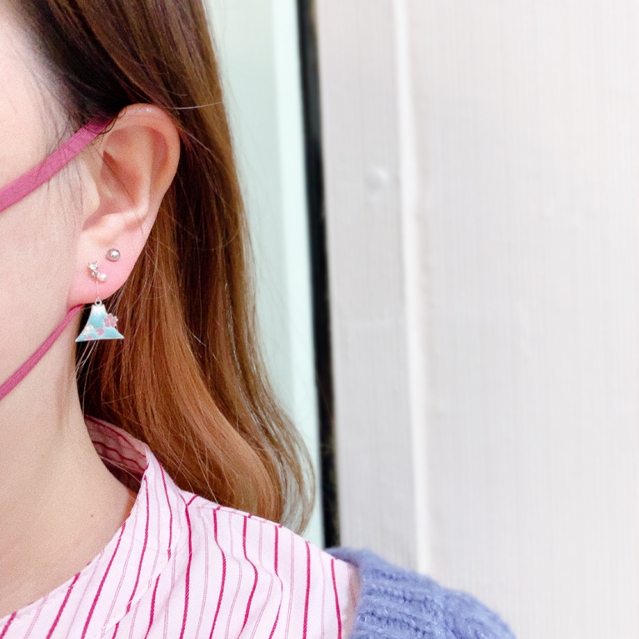 [日本制] 富士山&鶴耳環 (針/夾)