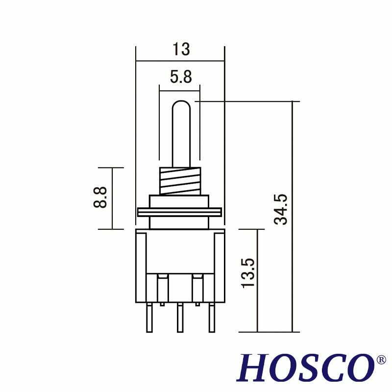 HOSCO ON-ON-ONB 迷你 搖頭開關 黑色