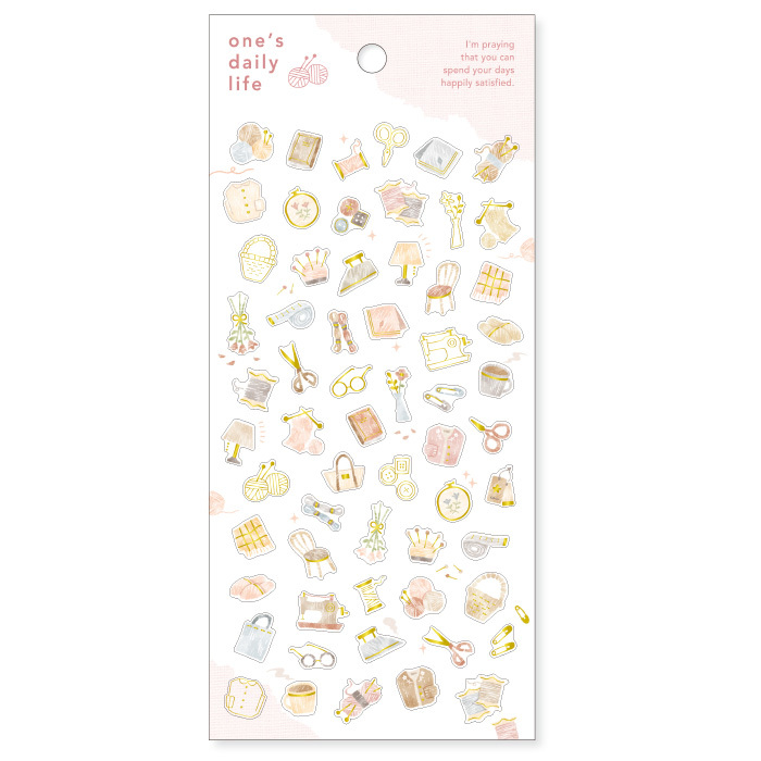 縫紉 一個人的日常生活貼紙 燙金小貼紙|日本Mind Wave