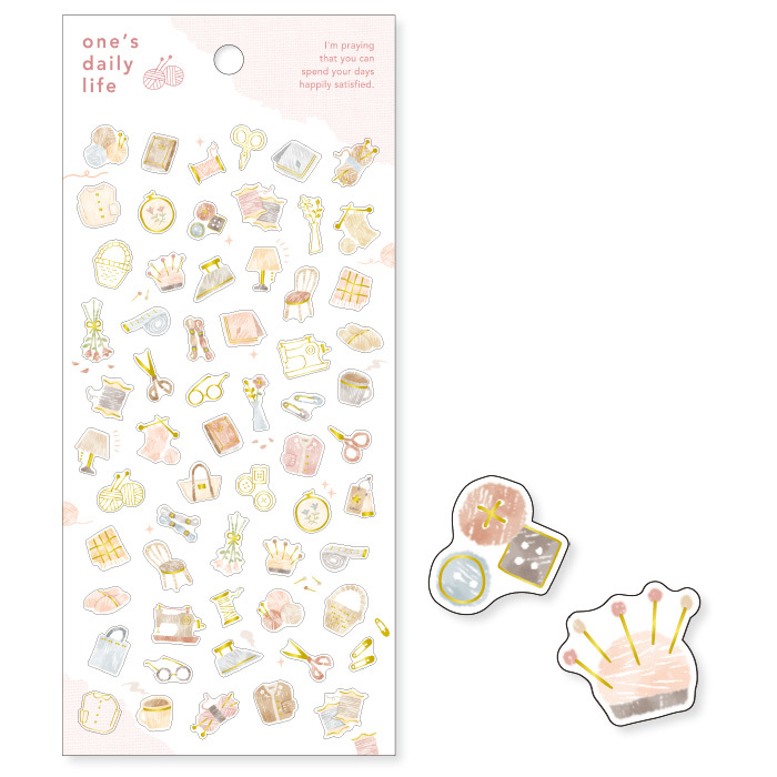 縫紉 一個人的日常生活貼紙 燙金小貼紙|日本Mind Wave