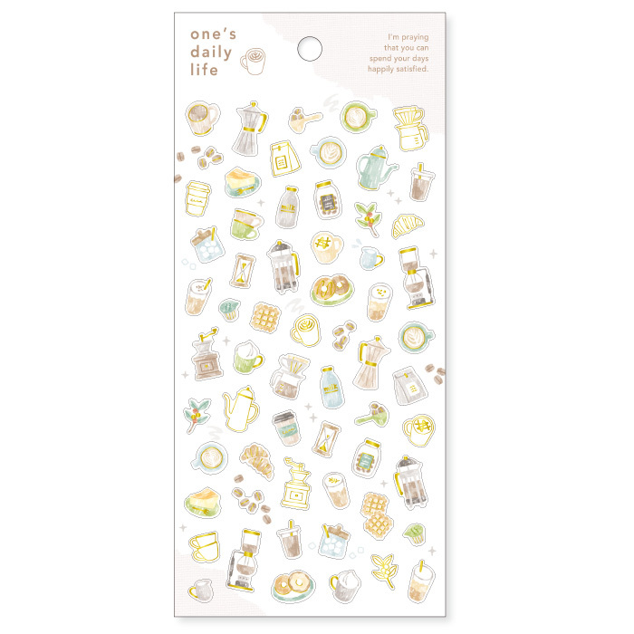 咖啡 一個人的日常生活貼紙 燙金小貼紙|日本Mind Wave