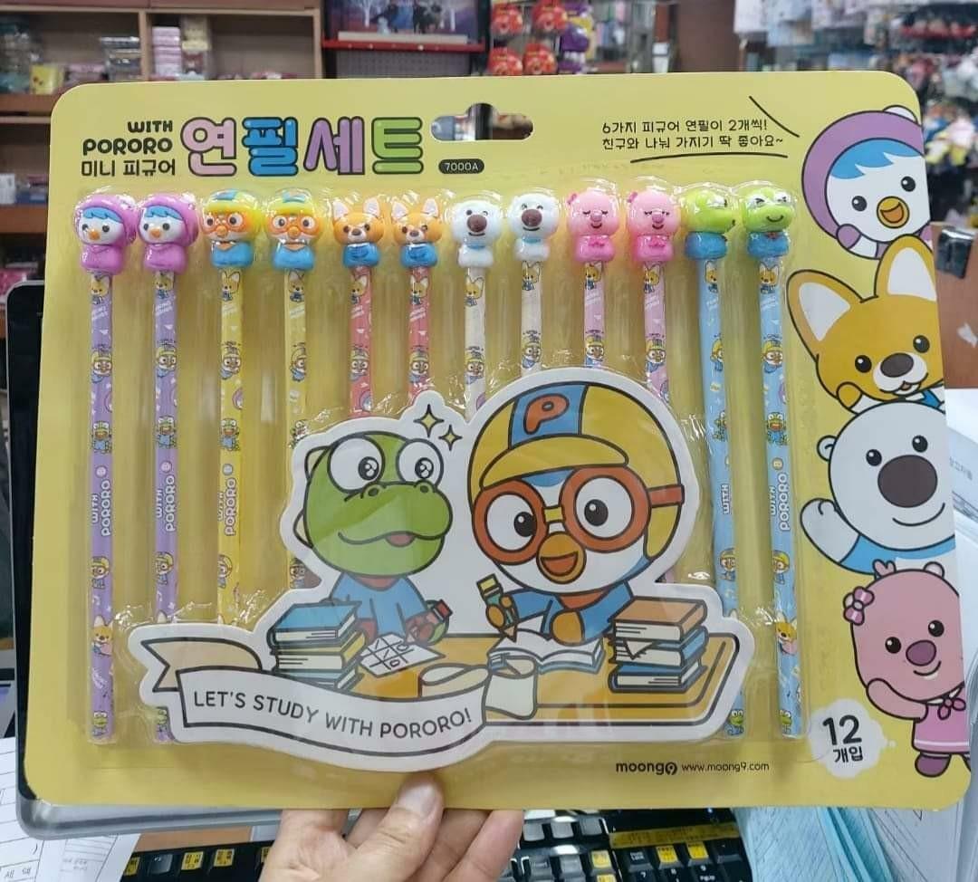 Pororo迷你公仔12支鉛筆套裝(顏色隨機)