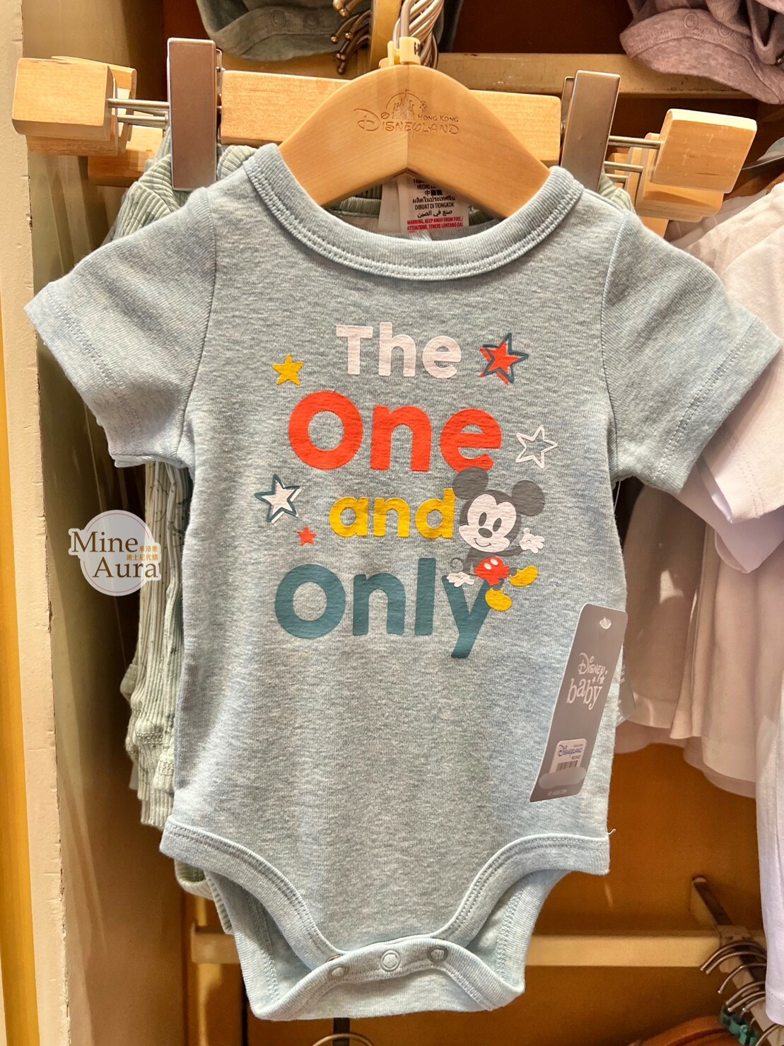 米奇 Mickey 英文 The One and Only圖案 嬰兒 包屁衣 -香港迪士尼樂園