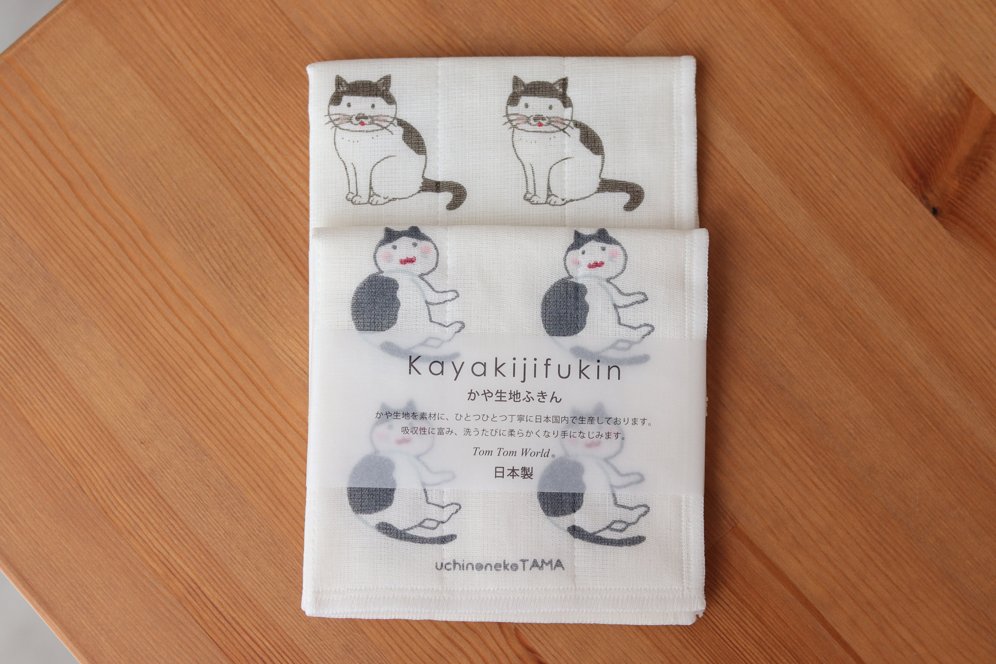 日本 Kayakijifukin 貓咪 蚊帳生地 抹布