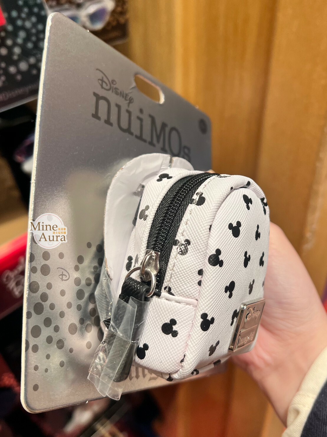 nuiMOs娃娃公仔專用配件 米奇頭滿版圖案 黑色白底 後背包 -香港迪士尼樂園