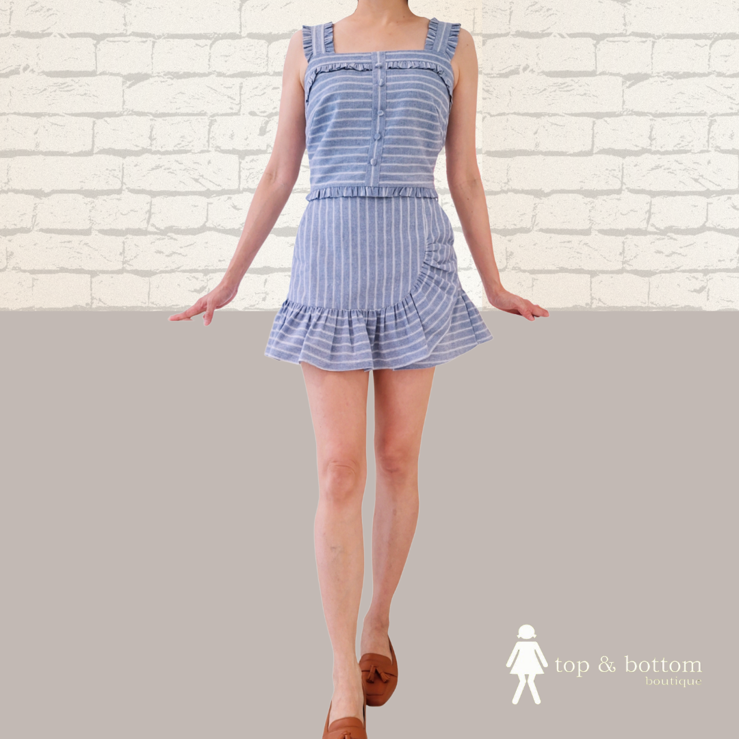 STRAP STRIPED CROP TOP