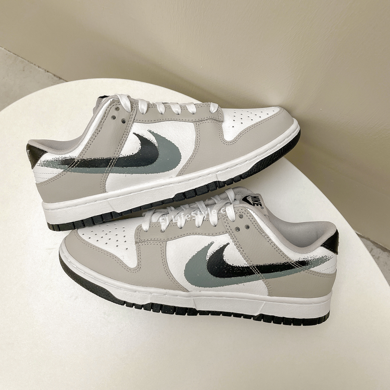 NIKE DUNK LOW 雙勾 潑墨 拼接 黑灰 白 男鞋 FD0661-100 / 預購