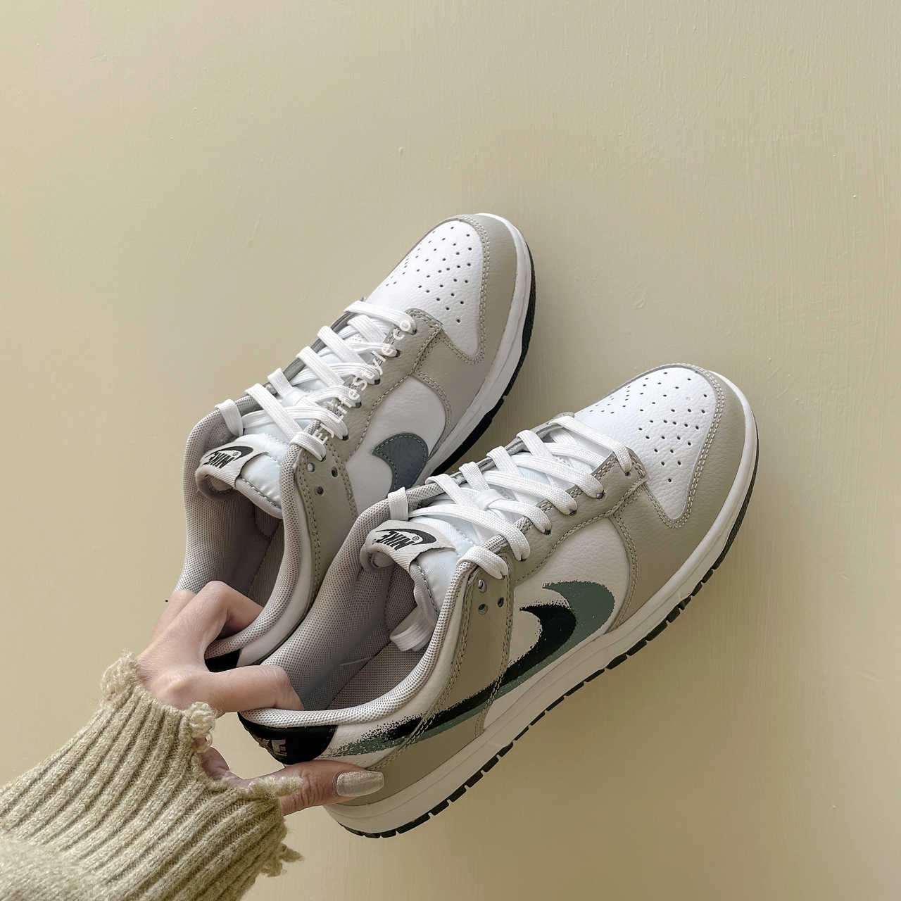 NIKE DUNK LOW 雙勾 潑墨 拼接 黑灰 白 男鞋 FD0661-100 / 預購