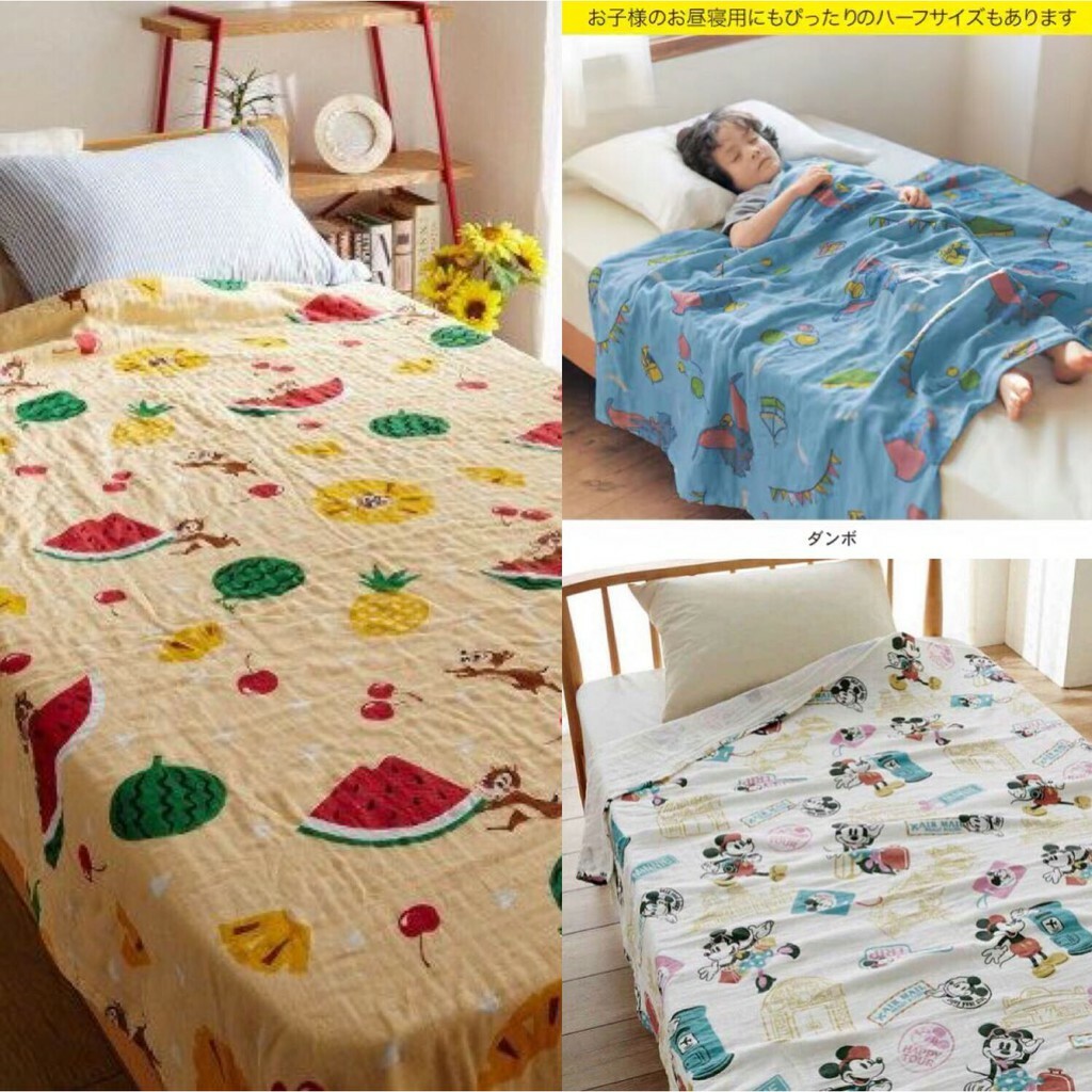 卡通純棉紗薄被 190x140cm