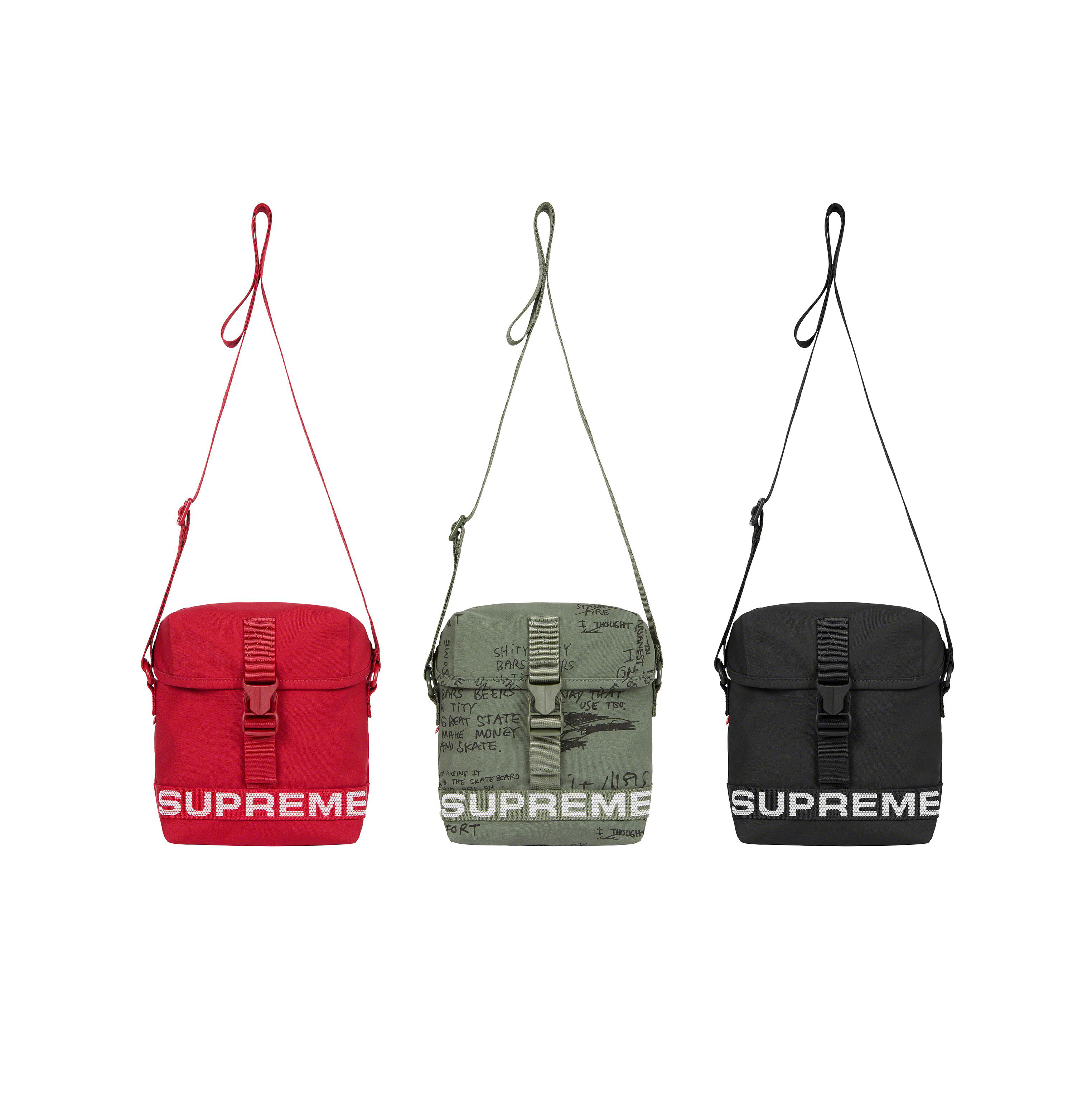 SUPREME MILITARY SIDE BAG 3L 肩背側背小包黑/紅/墨綠-SS23B14