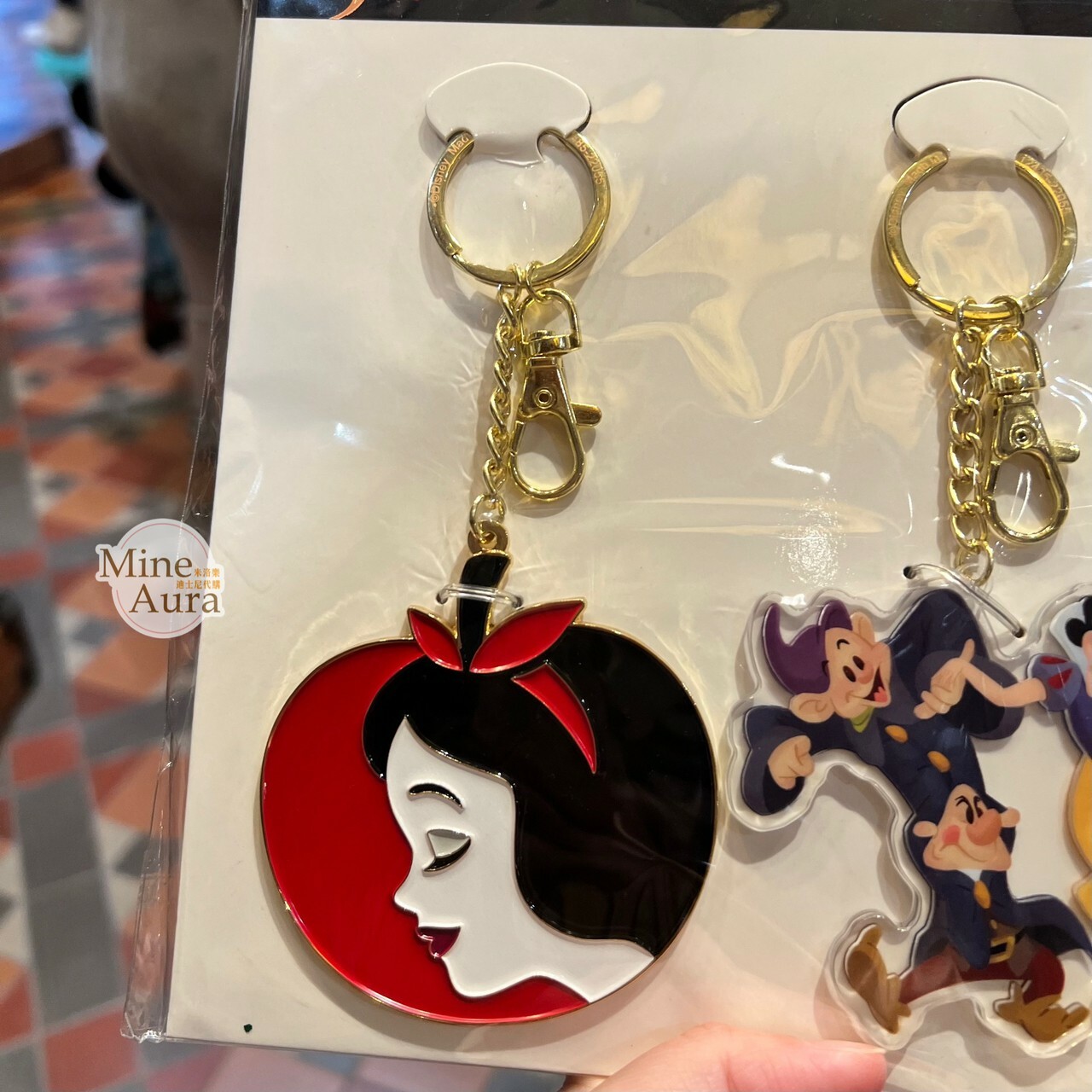 白雪公主 Snow-white 與小矮人 造型 鑰匙圈 吊飾 3入組 -香港迪士尼樂園