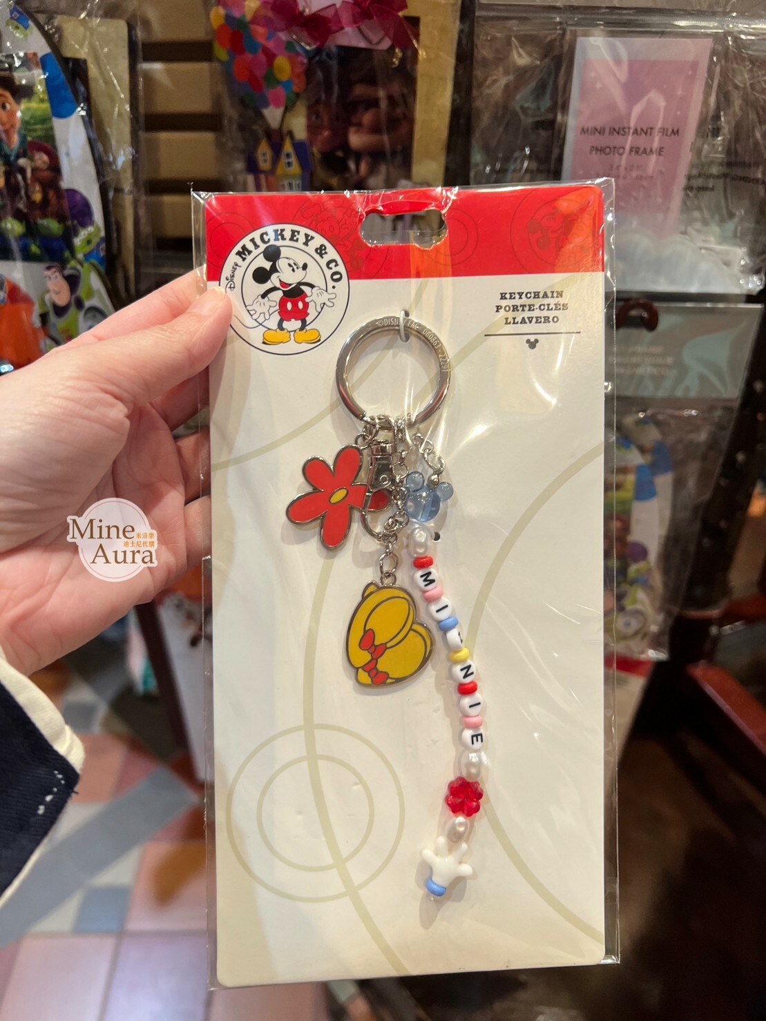 米妮 Minnie 造型墜飾 串珠設計 鑰匙圈 吊飾 -香港迪士尼樂園
