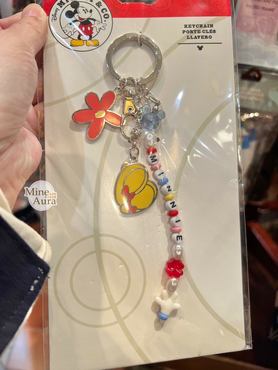 米妮 Minnie 造型墜飾 串珠設計 鑰匙圈 吊飾 -香港迪士尼樂園