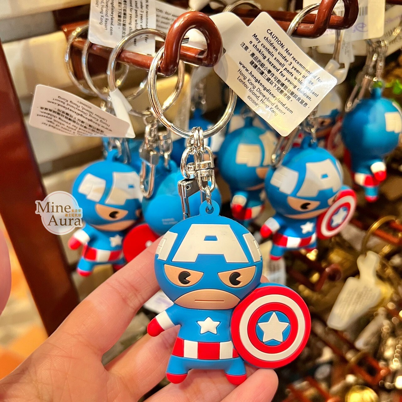 Q版 美國隊長 Captain America 拿盾牌 立體 鑰匙圈 吊飾 漫威 Marvel -香港迪士尼樂園