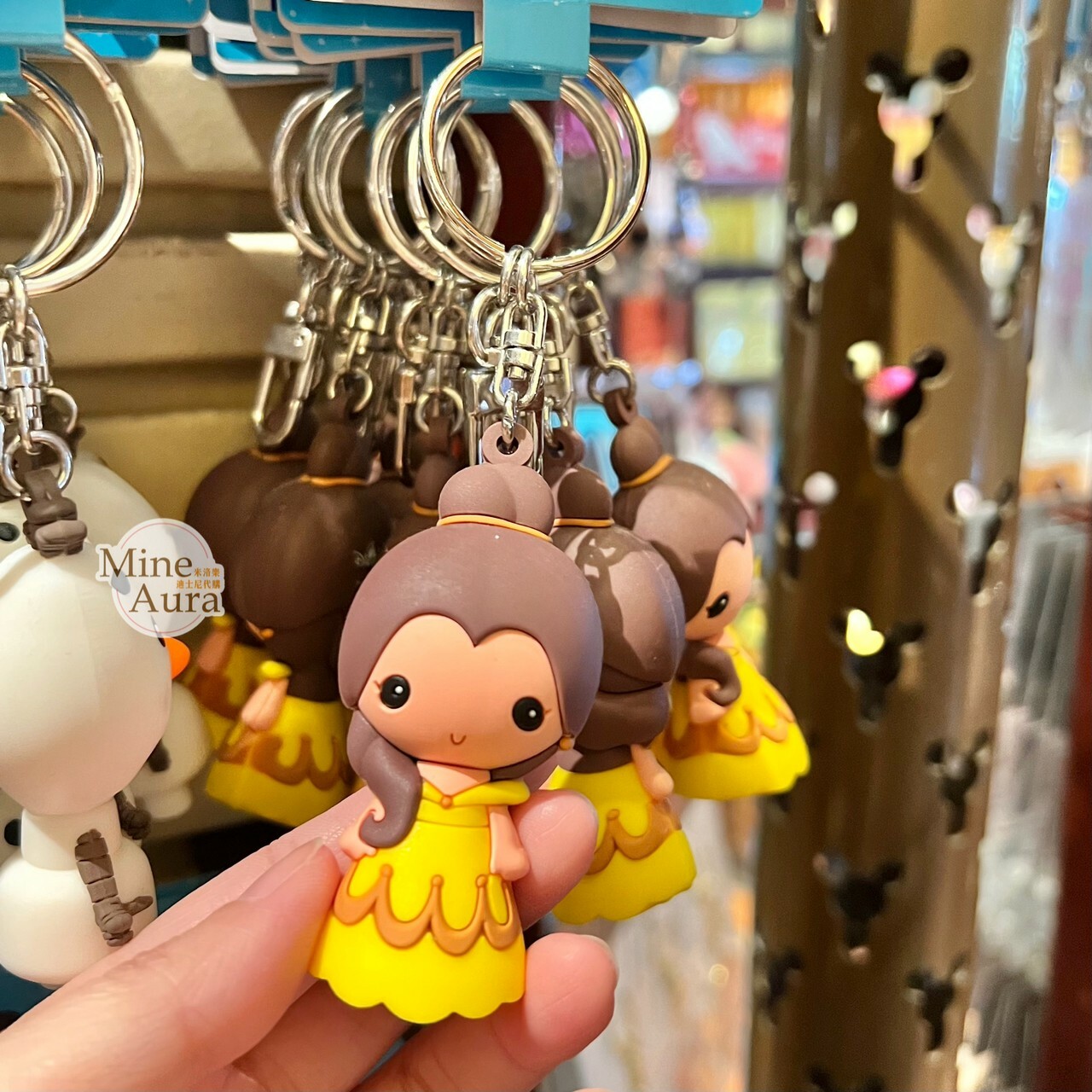 Q版 貝兒公主 Belle 立體 鑰匙圈 吊飾 美女與野獸 Beauty and the Beast -香港迪士尼樂園