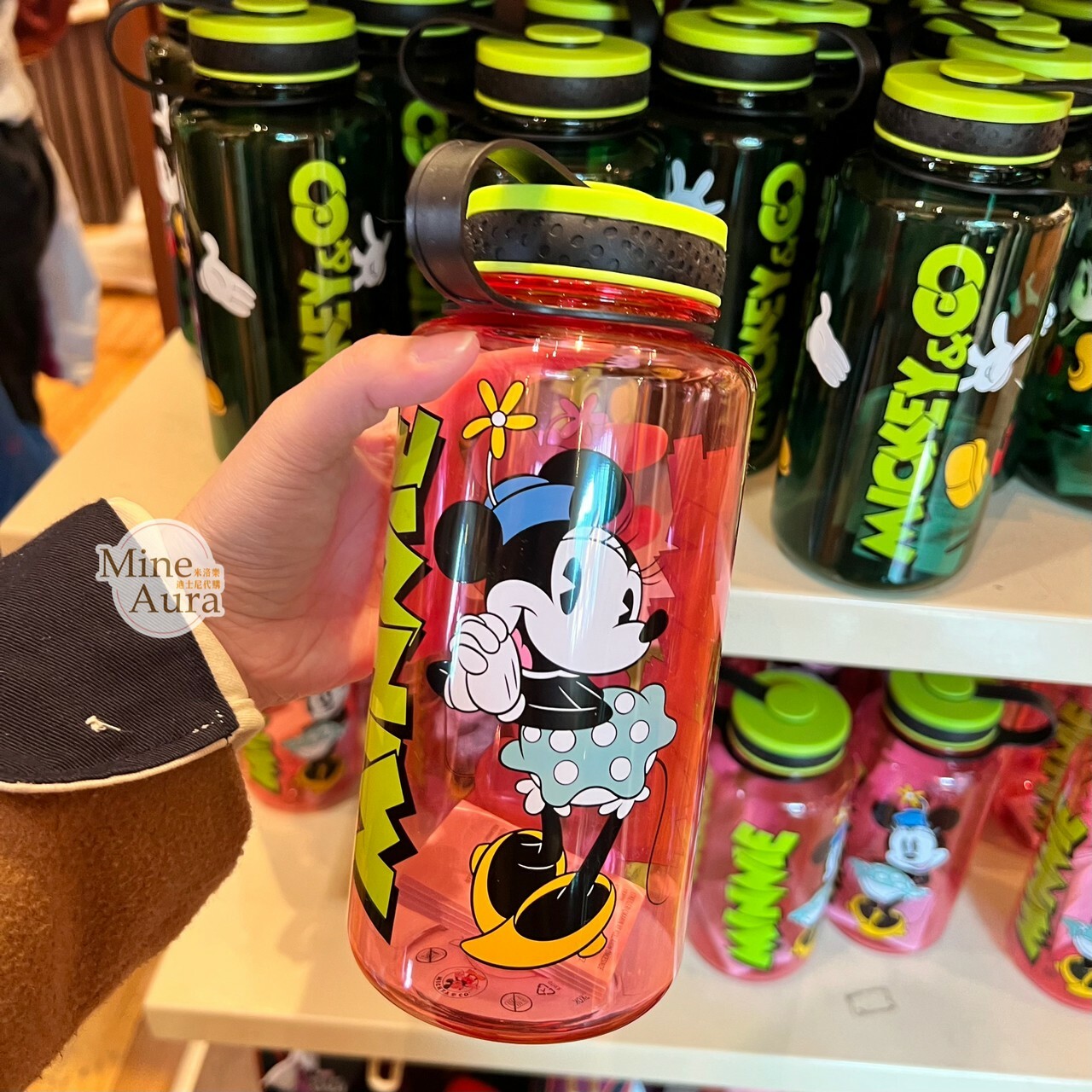 米妮 Minnie 經典圖案 透明 手提 水壺 -香港迪士尼樂園