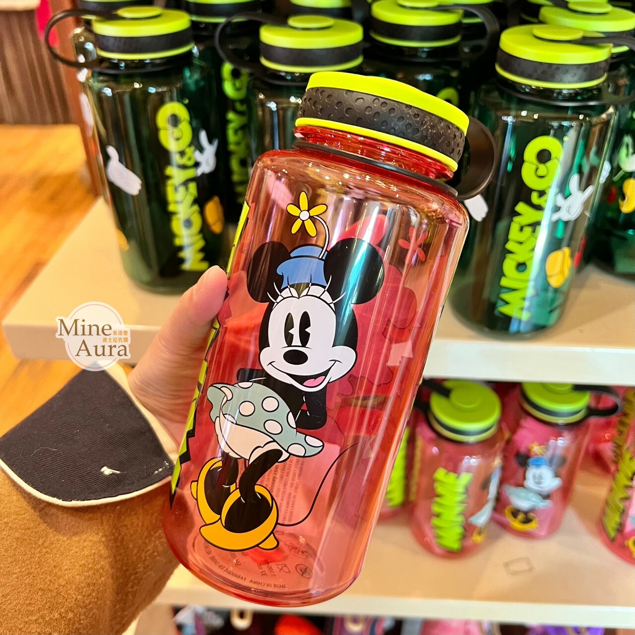 米妮 Minnie 經典圖案 透明 手提 水壺 -香港迪士尼樂園