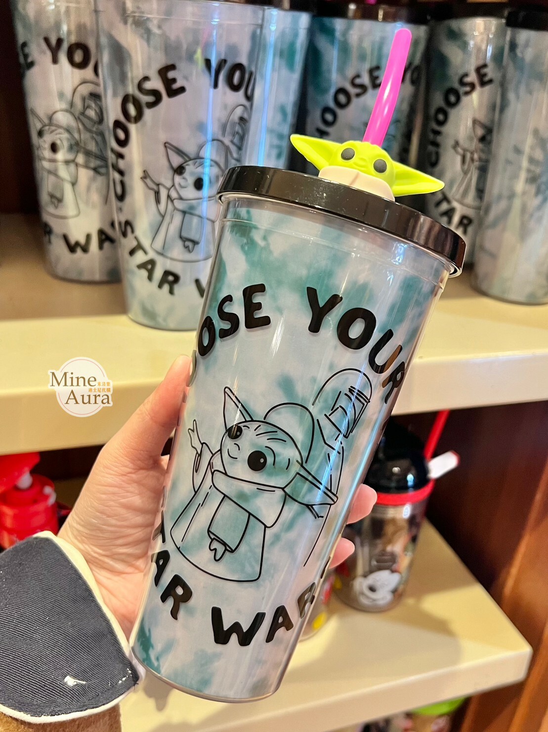 尤達 Yoda 圖案 造型 吸管 水杯 星際大戰 Star Wars -香港迪士尼樂園