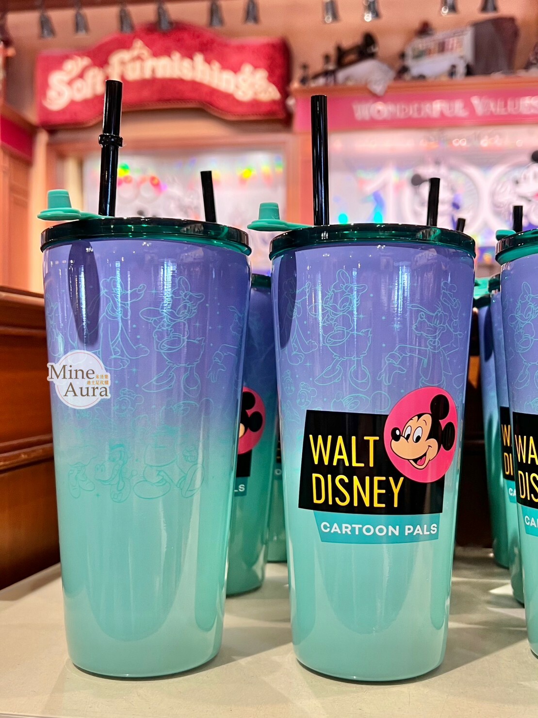米奇 Mickey walt disney字母 漸層 造型 吸管 水杯 -香港迪士尼樂園
