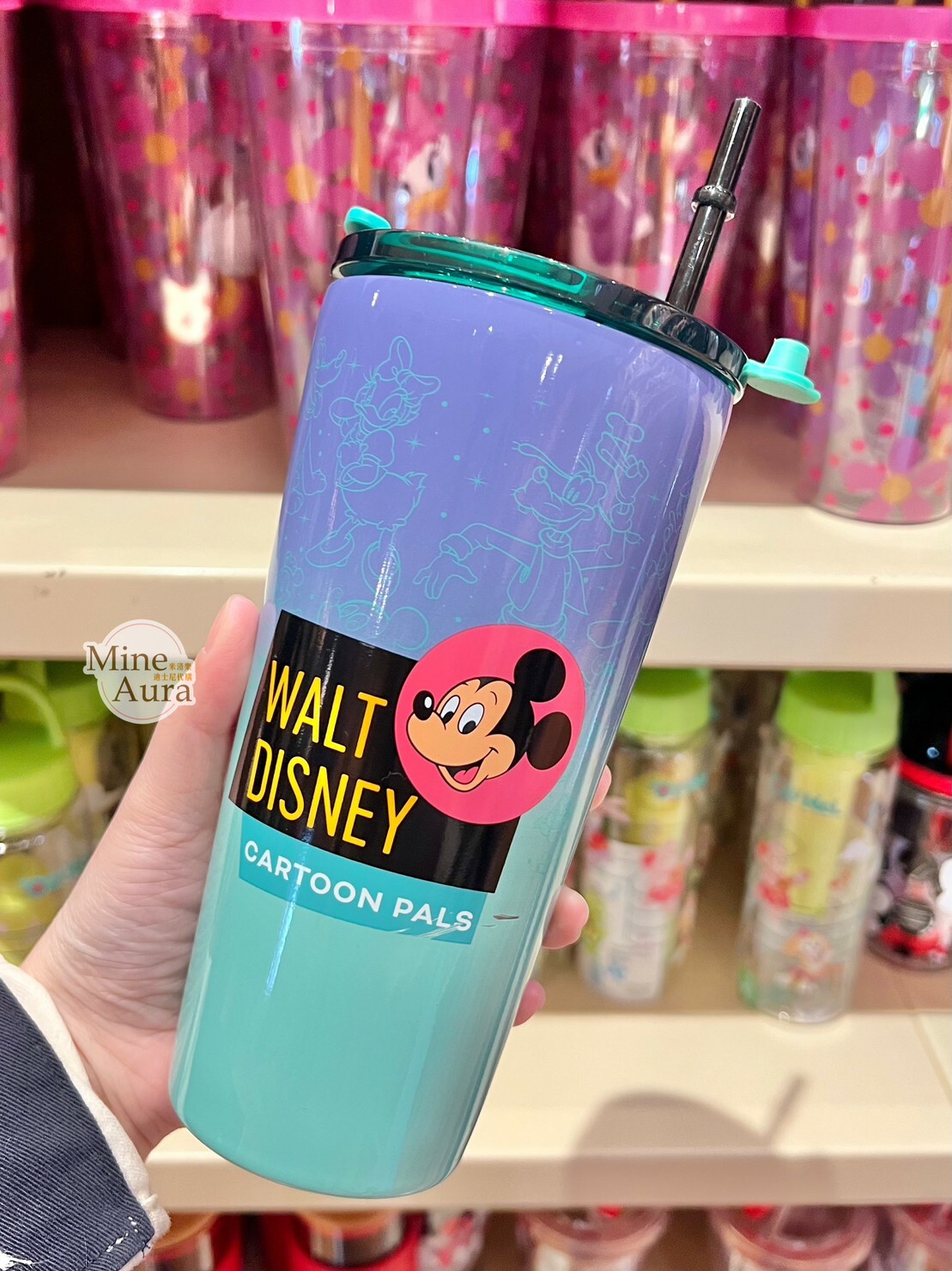 米奇 Mickey walt disney字母 漸層 造型 吸管 水杯 -香港迪士尼樂園