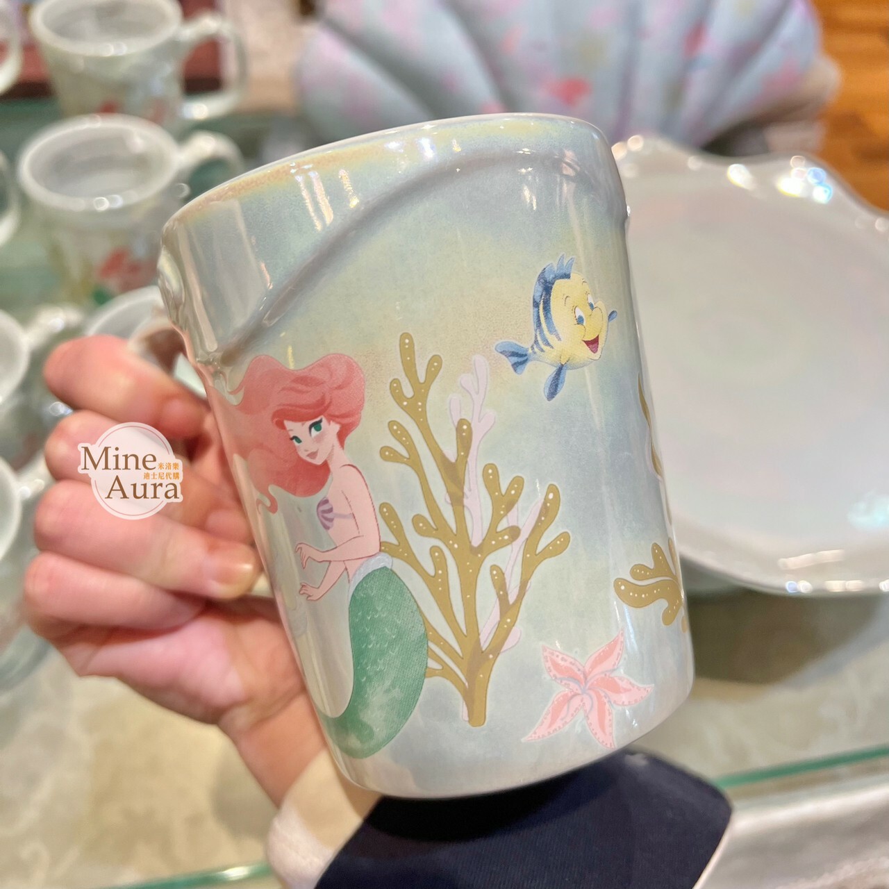 愛麗兒 Ariel 小比目魚 Floud 立體 馬克杯 水杯 小美人魚 The Little Mermaid -香港迪士尼樂園