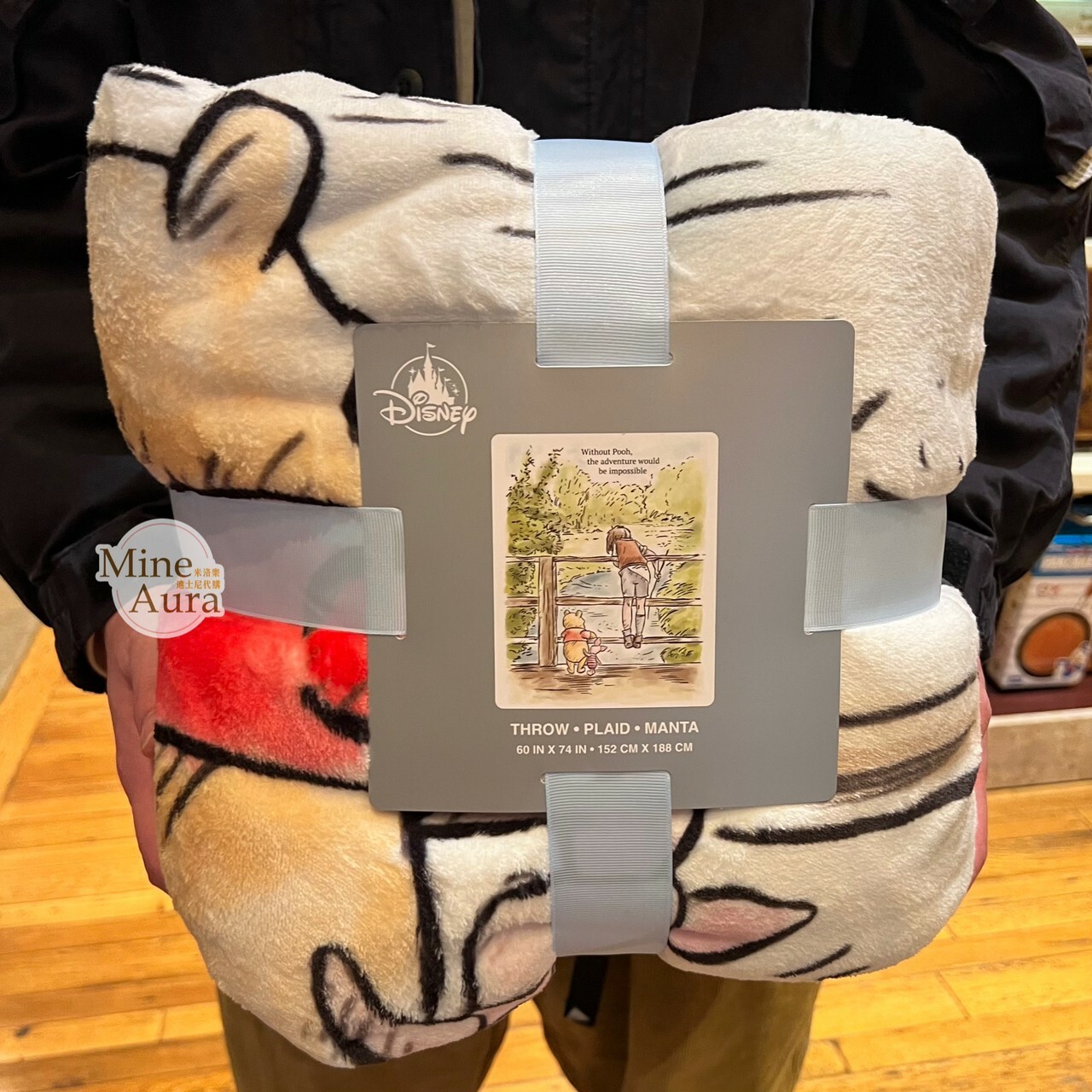 小熊維尼 Winnie the Pooh 與好友 手繪風圖案 毛毯 毯子 -香港迪士尼樂園