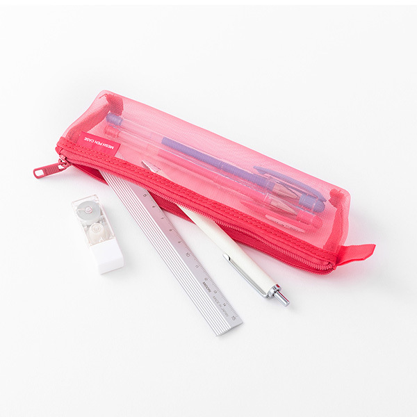 粉色 迷你細網筆袋 收納袋｜日本MIDORI