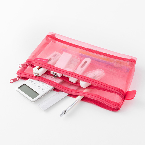 粉色 細網筆袋 收納袋 ｜日本MIDORI