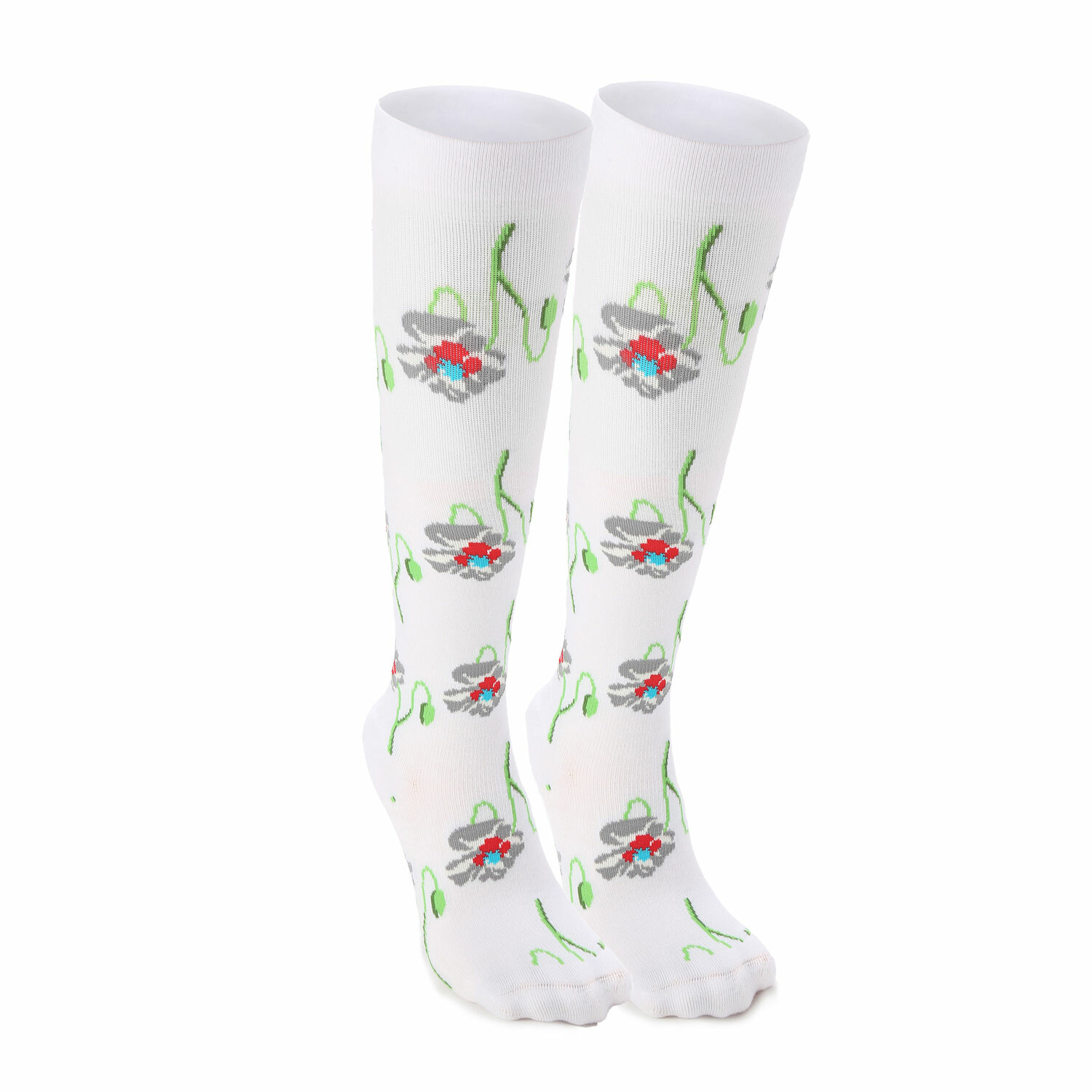 白罌粟花｜經典設計師款．壓力及膝襪