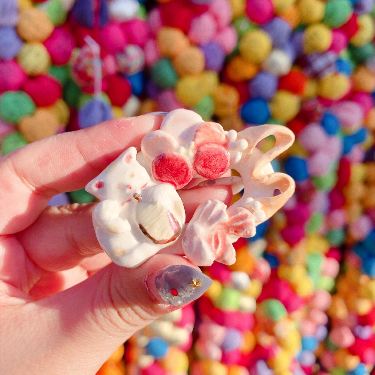 [手作家] 招財貓x梅花髮夾/胸針