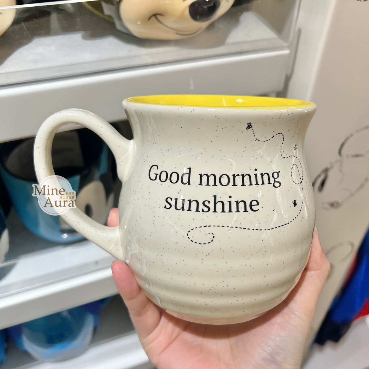 小熊維尼 Winnie the Pooh 牽小豬 皮傑 piglet 手繪風圖案 陶瓷馬克杯 水杯 -香港迪士尼樂園