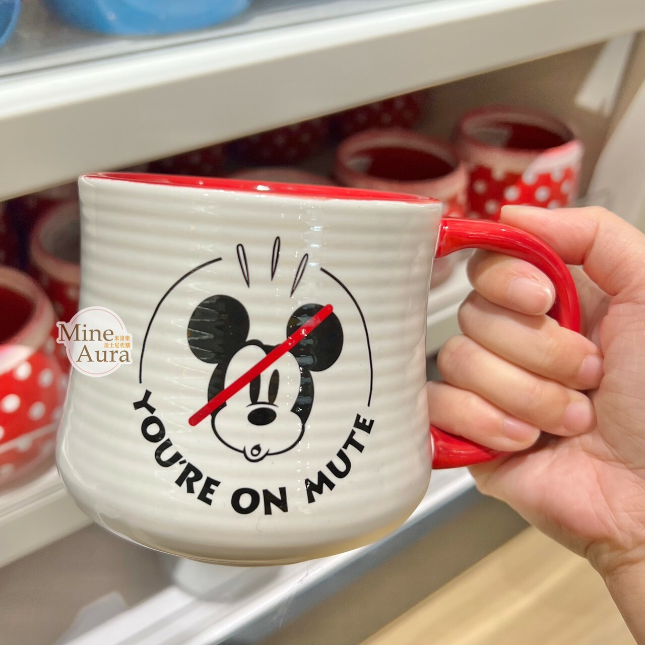 米奇 Mickey YOU'RE ON MUTE 靜音圖案 馬克杯 水杯 -香港迪士尼樂園
