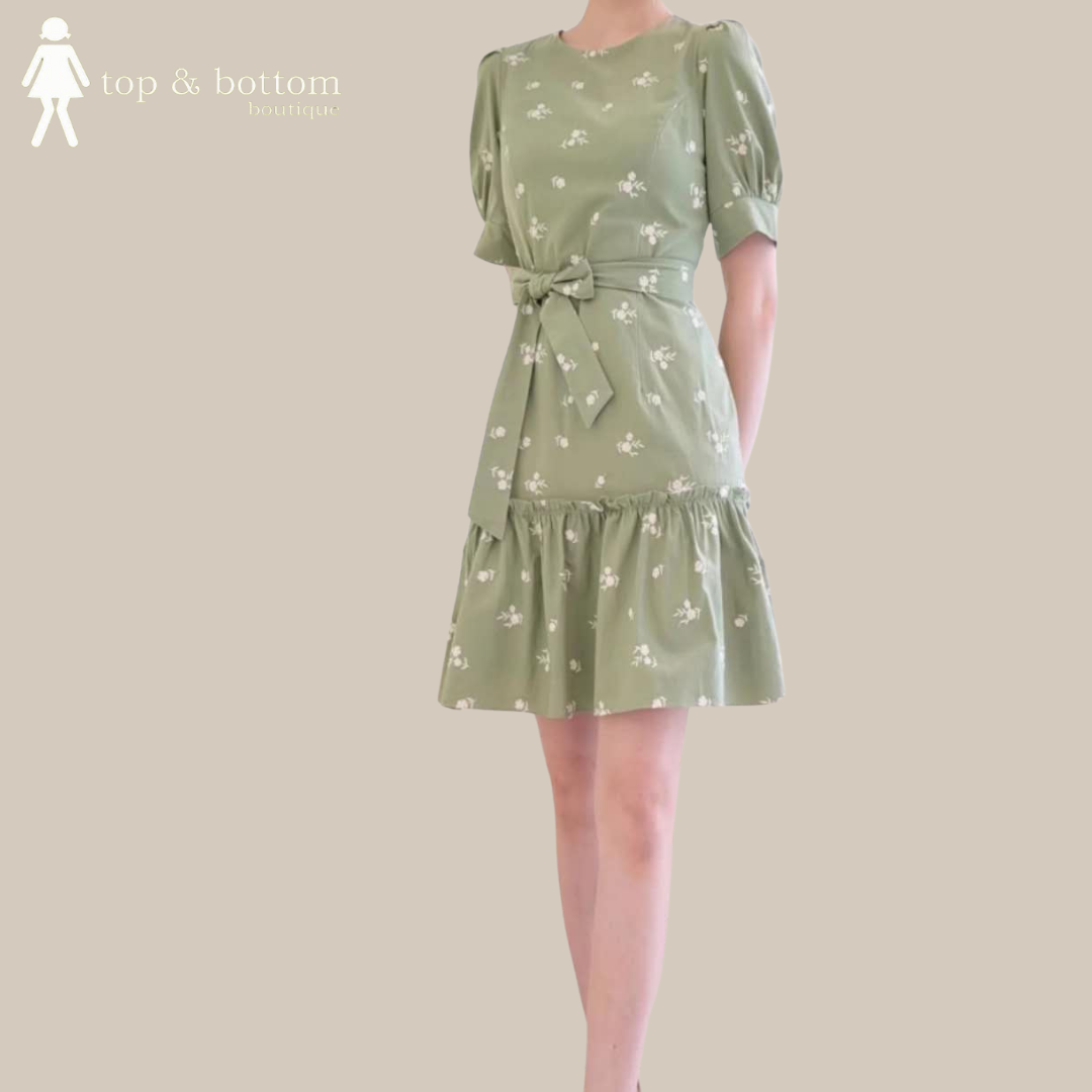 EMBROIDERY FLORAL SHORT DRESS