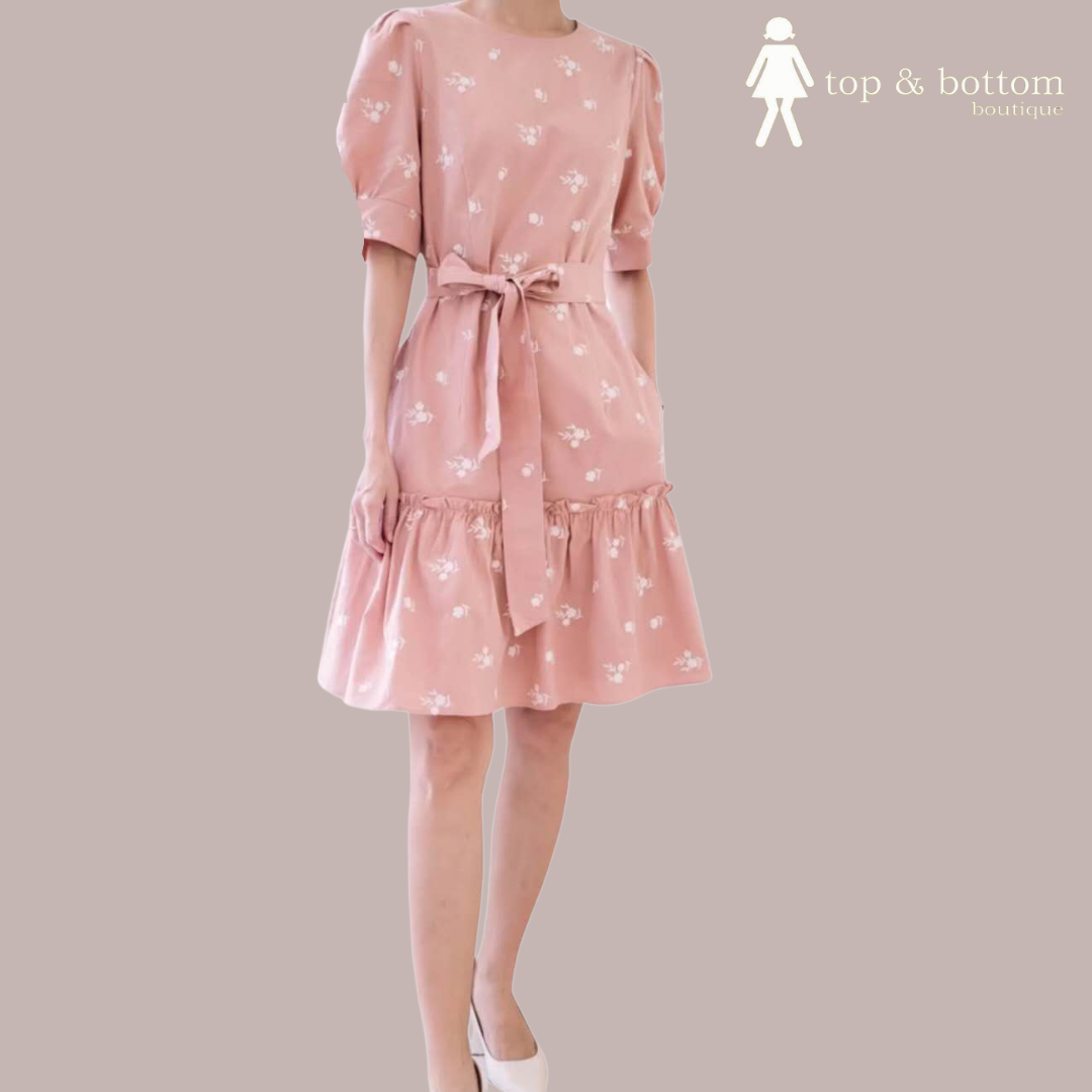 EMBROIDERY FLORAL SHORT DRESS