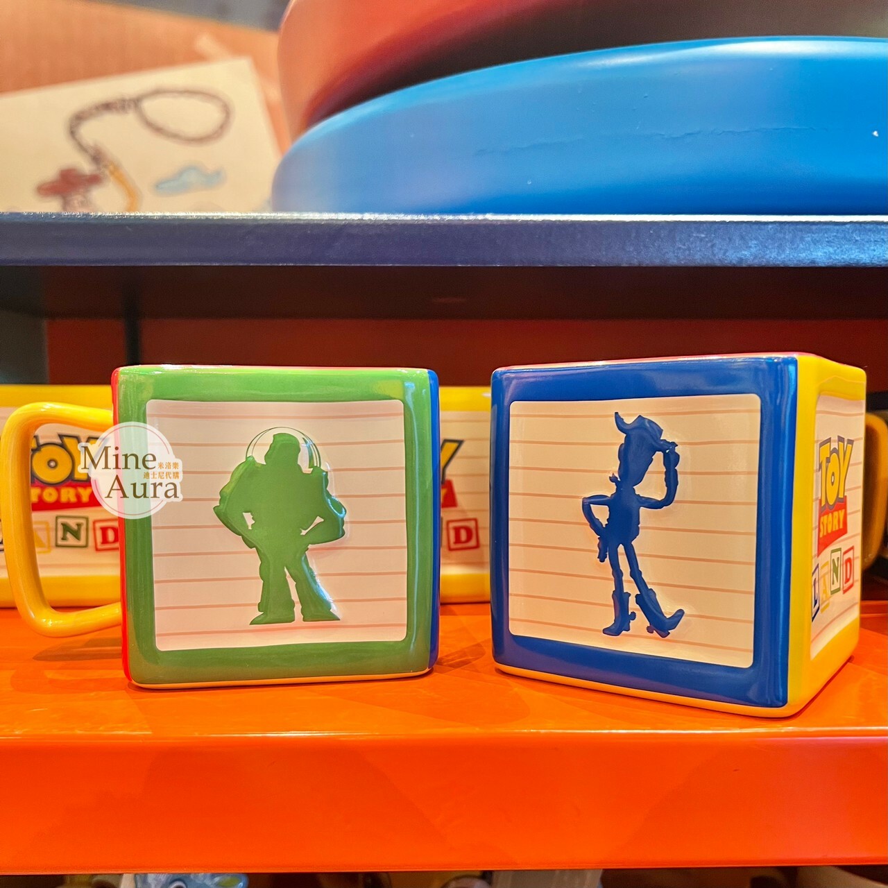玩具總動員 Toy Story 剪影圖案 彩色 方形 馬克杯 水杯 -香港迪士尼樂園