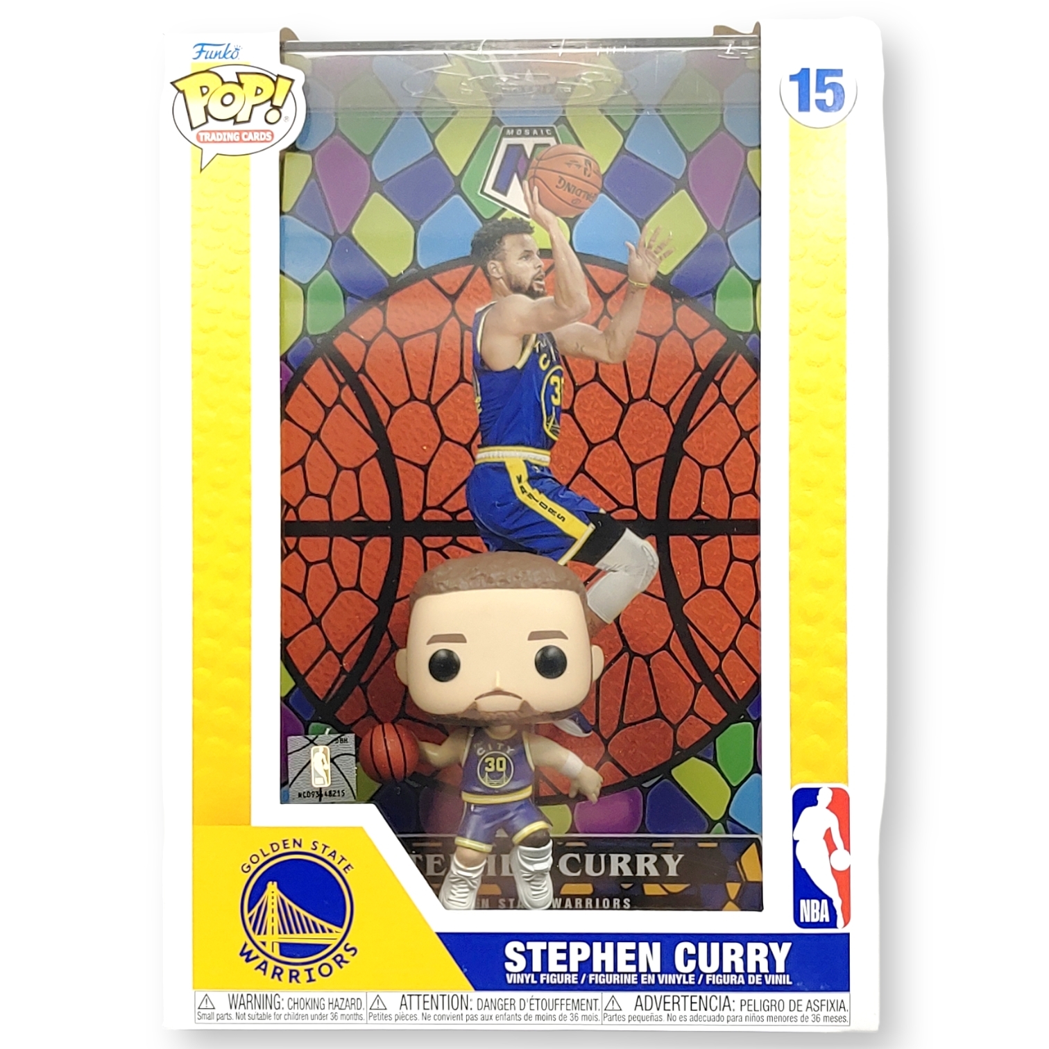 FUNKO POP<NBA>金州勇士史提芬.居里(藍黃衫上籃)(收藏卡背景盒)-No.15