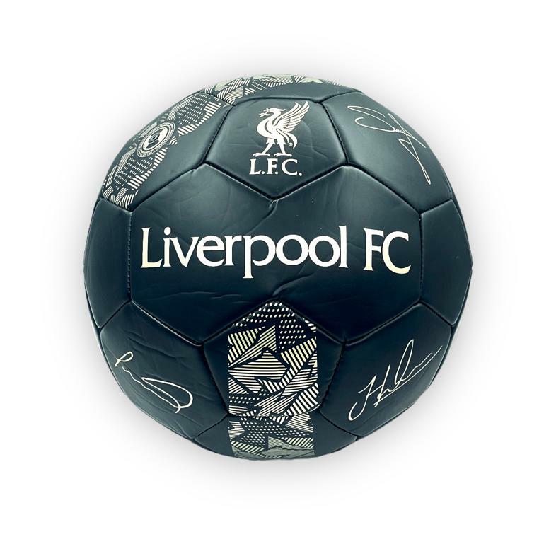 利物浦黑色金LFC球星簽名5號足球