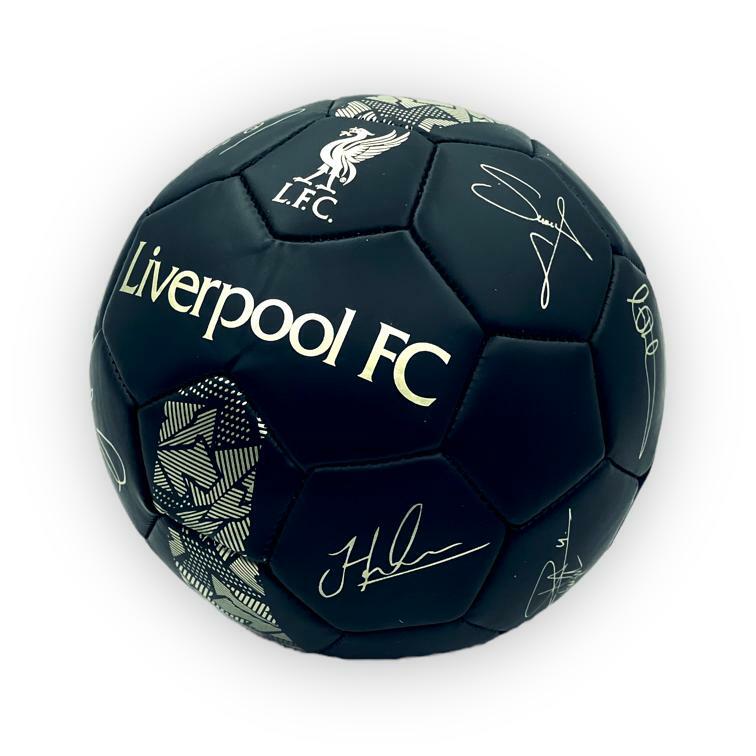 利物浦黑色金LFC球星簽名5號足球