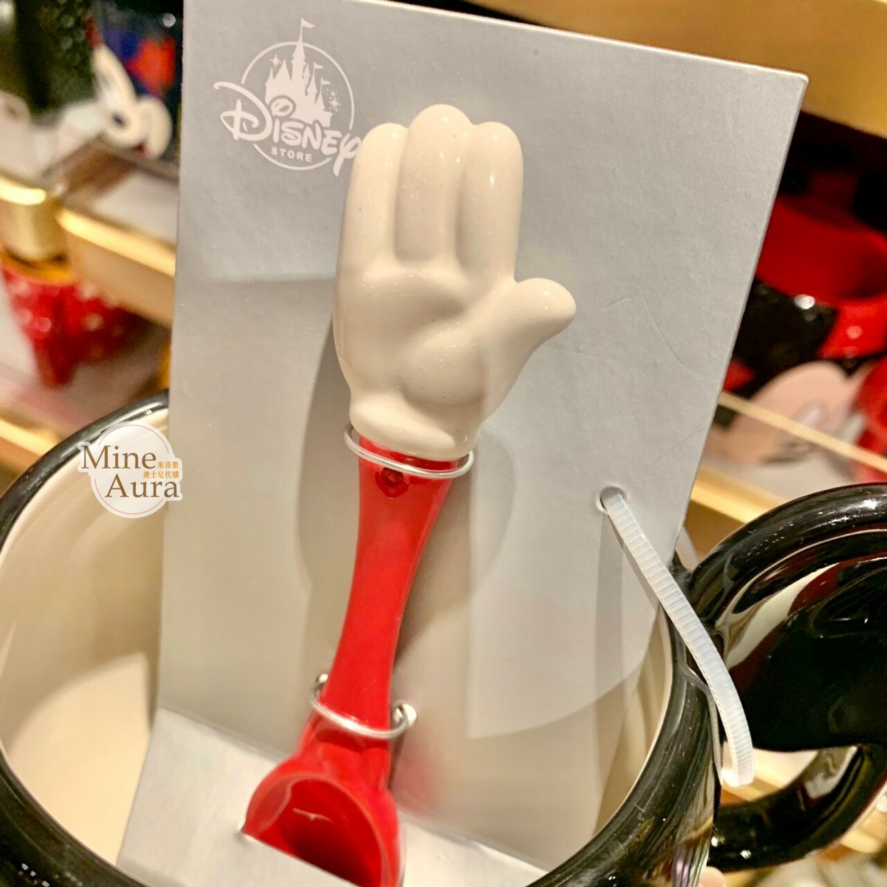 米奇 Mickey 大臉造型 湯勺+馬克杯 組 水杯 -香港迪士尼樂園