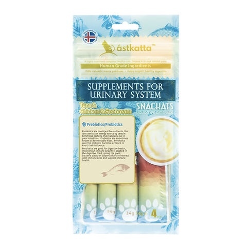 Astkatta 營養肉泥【泌尿保健】白鰹吞拿魚+走地雞+海鱸魚 (14g x 4)